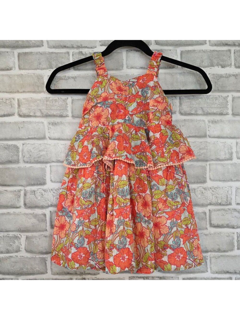 Shabby Chic Floral Toddler Sun Dress Ruffled Tiered NWT 3T Summer Cottage Party